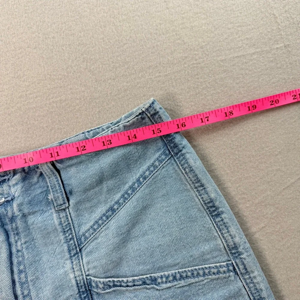 Women's Light Blue High Rise Midi Denim Shorts Sz 8/29 90s Style Classic Boho